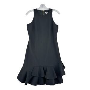 Chelsea 28 Black Ruffle Hem Sleeveless Dress Size 4 Preowned Party Cocktail